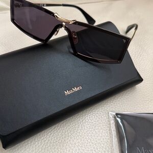 Max Mara Chic Brown Sunglasses rectangular frameless Miller 1
